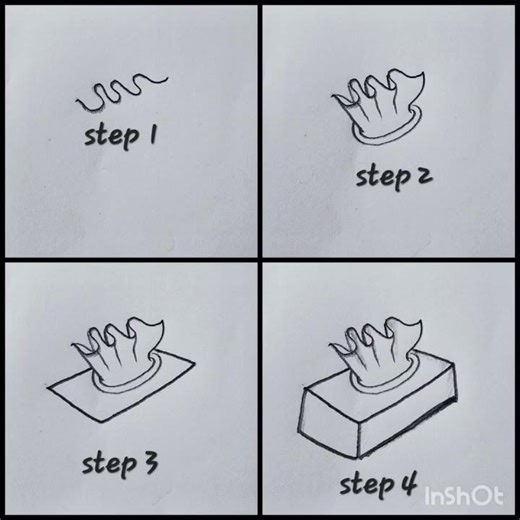 Tissue Box drawing in step 4