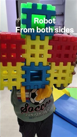 Robot made with waffle #lego #baby #minecraft #cutebaby