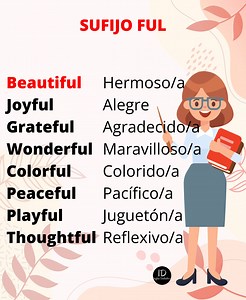 286K views · 35K reactions | Vocabulario/Vocabulary Sufijo FUL Lista de palabras con el sufijo ful Vocabulario muy usado que debes conocer✍️No te rindas, te lo debes #inglesfacil #inglesdefinitivo #ingles #adjectives #English #nouns #prepositions #conjuntions #verbs | Inglés Definitivo | Facebook