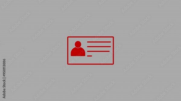 ID Card icon. Identification card outline icon . Driver's license Identification card symbol 4k Animation video