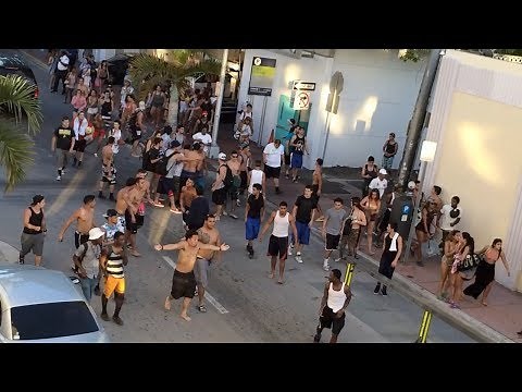 7th Street Parking Garage Brawl / Fight, Miami Beach (fight inside not captured)