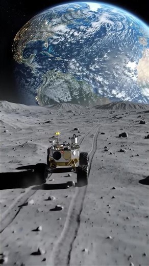 Earth Seen from the Moon | Amazing Space Rover View 🌍🚀 | Shorts