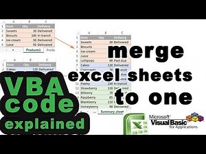 merge excel sheets to one - using vba - code revealed
