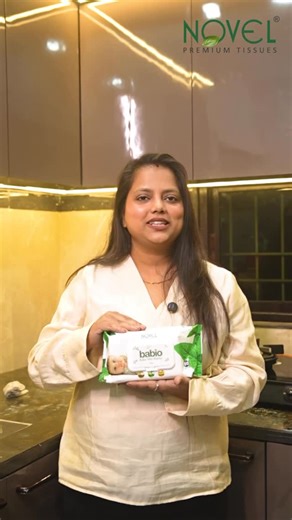 Nisha| lifestyle |Fashion | Parenting on Instagram: "Messy hands before meals? Mom rule — clean first! ✨ That’s why Novel Babio Baby Wipes are always within reach. Gentle, safe & perfect for everyday baby hygiene 🤍 📍 Available on Amazon, Flipkart & Meesho ✨ Try it today! #NovelBabio #BabyWipes #MomApproved #GentleCare #BabyHygiene EverydayEssentials"