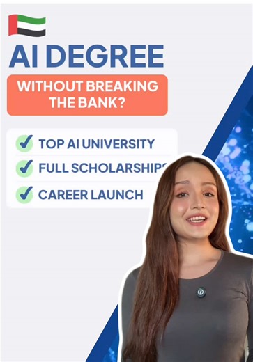 Want to study AI in 2026 without the usual price tag? 👀 Top-ranked AI university. Real industry experience. Scholarships available. 📍 Abu Dhabi 🎓 Bachelor of Science in Artificial Intelligence ⏰ Regular deadline: April 30, 2026 Apply early → don’t wait on this one. #AIDegree #ArtificialIntelligence #StudyAbroad #AI #Scholarship