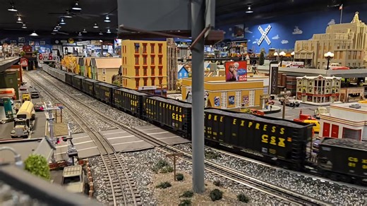 Lionel W&LE SD40-2's #6310, #6311 & #6347 pulling a coal coke train at our Museum. | Corner Field Model Railroad Museum & Trading Post Train Shop
