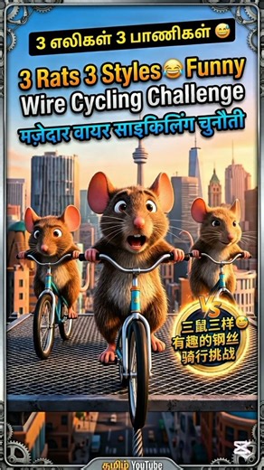 3 Rats 3 Styles 😂 Funny Wire Cycling Challenge