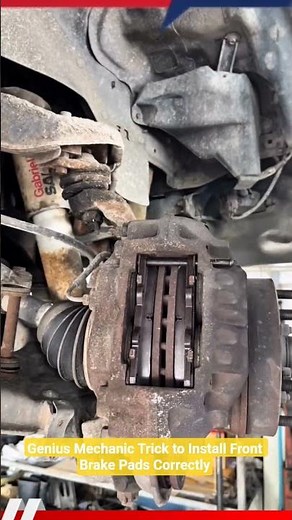 Genius Mechanic Trick to Install Front Brake Pads Correctly #tricks #mechanic #shorts