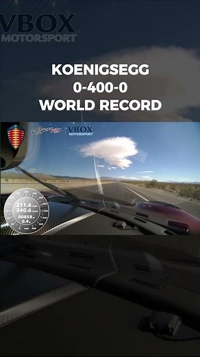Koenigsegg breaks the 0-400-0 world record with the Agera RS #koenigsegg #shorts #worldrecord