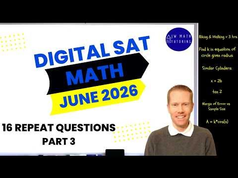 Digital SAT Math June 2026 16 Questions (Part 3)-Repeat Problems