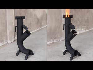 How to make a beautiful and simple outdoor wood stove from old iron pipes