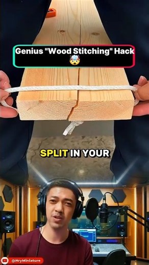 Fix Split Wood Without Clamps! 🔨 (Genius Trick) #shorts #lifehacks