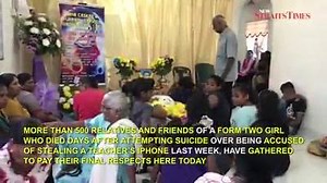 22K views · 528 reactions | NIBONG TEBAL: More than 500 relatives and friends of a Form Two girl who died days after attempting suicide over being accused of stealing a teacher’s iPhone last week, have gathered to pay their final respects here today. | Malaysian Tamilar Kural | Facebook