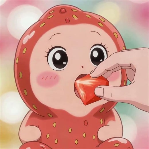 Soft Strawberry Baby Face Feeding Animation