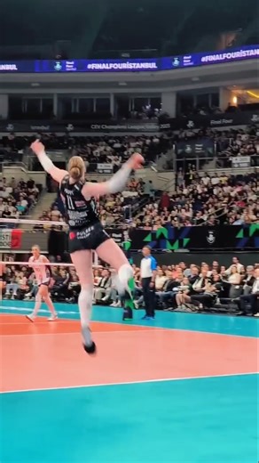 Hack! The Swedish sweetheart serves with a penhold grip! She hits an ace and gets kicked by Gabi!