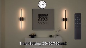 KARTOOSH Removable Battery Operated Wall Sconces with Remote Control, Stepless Colors 3000K-6000K & Dimming, 350°Rotate, LED Gold Wireless Wall Light for Living Room, Bedroom, 28.3 Inch (2 Pack)