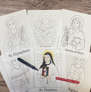 Catholic Saints Coloring Pages for Kids: 6 Female Saints (PDF Download) - Etsy