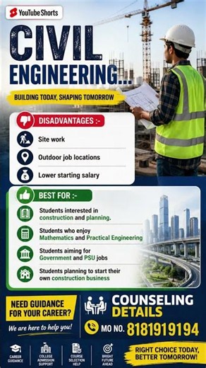🔥 Civil Engineering: Advantages, Challenges & Career Opportunities