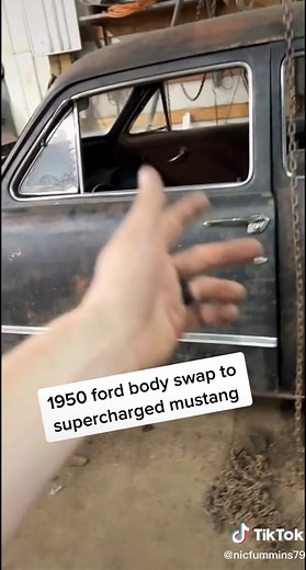 1950 Ford Body Swap to Supercharged Mustang Transformation