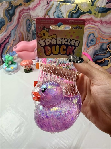 Cute Purple Sparkle Duck Squishy ASMR Experience