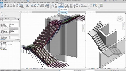 28K views · 747 reactions | Create a stair component unique to the project using model-in-place and rebars to deliver a fully detailed model of concrete stairs. See everything new in Revit 2020 https://autode.sk/2uYLYaE | Autodesk Revit | Facebook