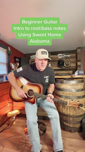 Beginner Guitar Root & Bass Notes Tutorial with Sweet Home Alabama