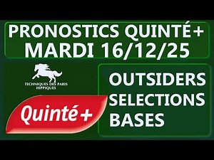 PRONOSTIC ET BASE QUINTÉ+ DU MARDI 16 DÉCEMBRE 2025 | HAIES | R1C4 | PAU #pronostic_quinté