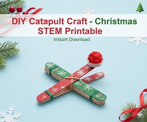 Popsicle Stick Catapult Template | Christmas STEM Craft (PDF Pattern) - Etsy