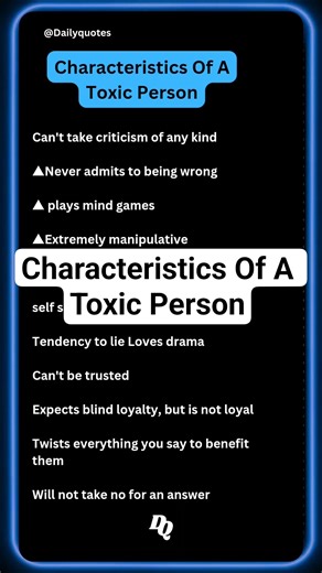 Characteristics Of A Toxic Person: #motivation #dailyquotes #shorts #motivationalquotes