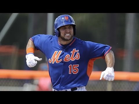 Tim Tebow hit a home run during his first minor league at-bat