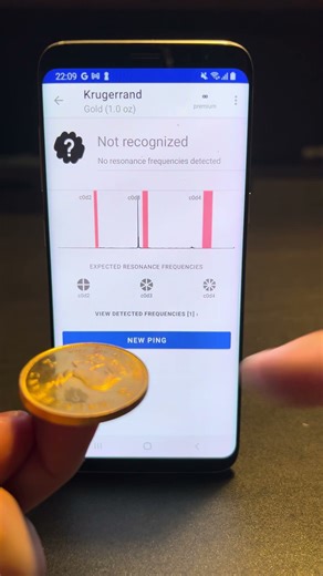 Ping test with a fake krugerrand vs a real one