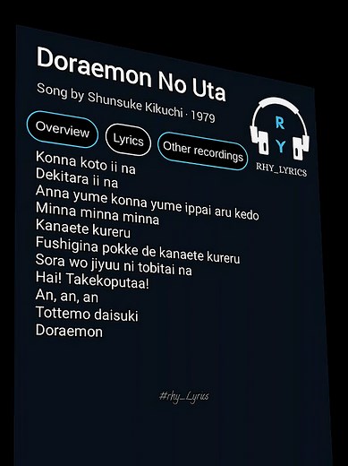 Doraemon No Uta: Lyrics & Original Song