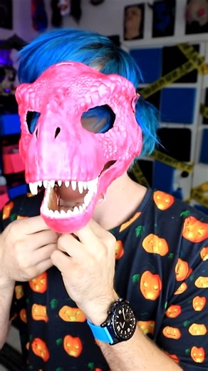 Robby on Instagram: "I Turned this Spirit Halloween Mask into the COOLEST Dinosaur Mask EVER!🦖 #halloween #customized #spirithalloween #dinosuar #diy"