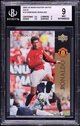 2003 Upper Deck Manchester United Gold Cristiano Ronaldo ROOKIE /7 #13 BGS 9 MINT on Fanatics Collect