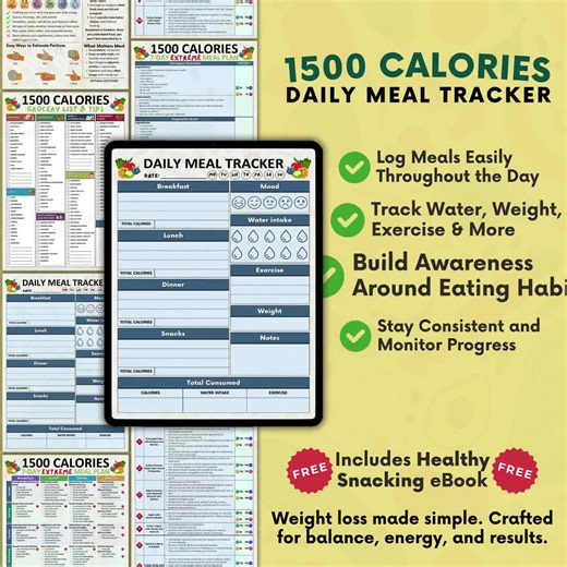 1500 Calorie Diet Plan Bundle: 4-week Meal Prep With Detailed Recipes (PDF Download) - Etsy