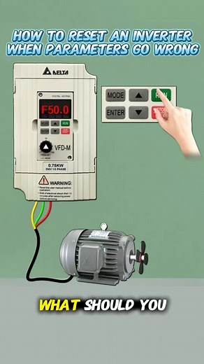 How to Reset an Inverter When Parameters Go Wrong⚡️💡 Like❣️ comments📋 Share📤 . #stem #motor #motors #electricmotor #vfd