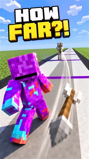 I Tested How Far a Skeleton’s Arrow Can Travel 🏹 #minecraft #minecraftshorts #gaming