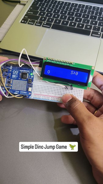 Dino game on Lcd display Arduino #shorts #arduinotutorials