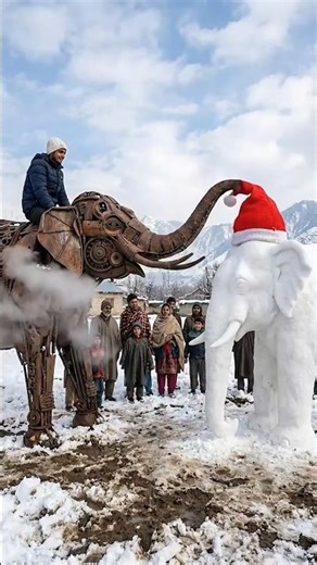 The Moment a Mechanical Elephant Celebrated 🎄 Christmas | 🎅🏻 Merry Christmas #shorts #viralshorts