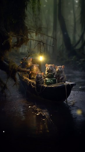 As our intrepid explorers chart their course through the dark forest, their tiny boat is a reminder: True adventure lies not just in the landscapes we traverse but also in the bonds we forge and the inner strength we nurture along the way. 🐭🤍 #explorer #forest #journey #naturelovers #hikingadventures #outdoorlife #forestbathing #lovelife #friendship #lifelessons #storytime #naturegram | Victoria Beata