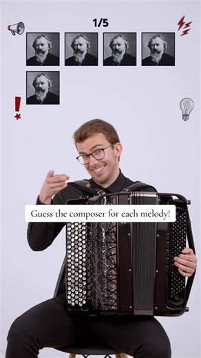 Only classical music fans will get all 5 🎶 Comment your guesses! 🎼 Beat Challenge: Classical Composers Edition #accordion #music #classical #classicalmusic #challenge