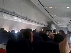 Massive Pillow Fight During The Flight