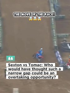 The move of the race! 🤯 🤯🤯 Sexton vs Tomac: Who would have thought such a narrow gap could be an overtaking opportunity? # # # # ​#Supercross #ChaseSexton #EliTomac #Motocross #Racing | Motolife
