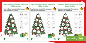 Decorate the Christmas Tree Times Tables Maths Craft Activity