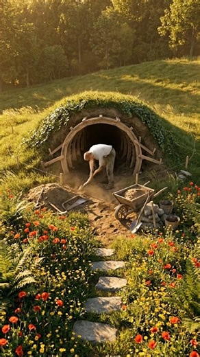 I Build a Hill Into a Cozy Underground Home