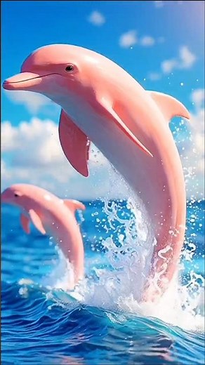 💖 Pink Dolphin 🐬 With Her Babies |Magical Ocean Moment 🌊✨