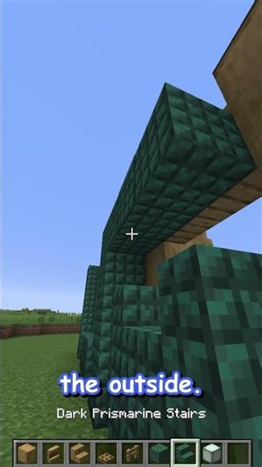 how to build an EASY OAK and PRISMARINE WALL in minecraft!! update 1.23 #shorts