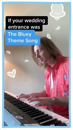 Bluey Theme Wedding Piano Cover 💙🎹 | Bluey #ytshorts