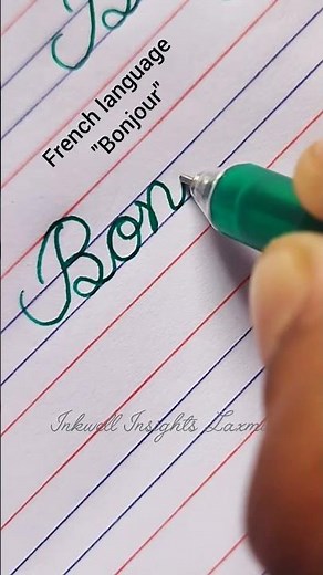 "Bonjour" French Cursive writing l Cursive handwriting practice ✍️