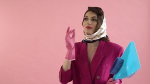 Young Beautiful Woman Wearing Rubber Gloves Stock Footage Video (100% Royalty-free) 1070656309 | Shutterstock